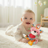 Juguete Peluche Animales Sensorial Con Mordedor Y Sonajero Diseño Gatico Niña y Niño