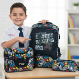 Mochila Escolar Kit Con Estuche y Lonchera 43cm Tela Oxford Niño
