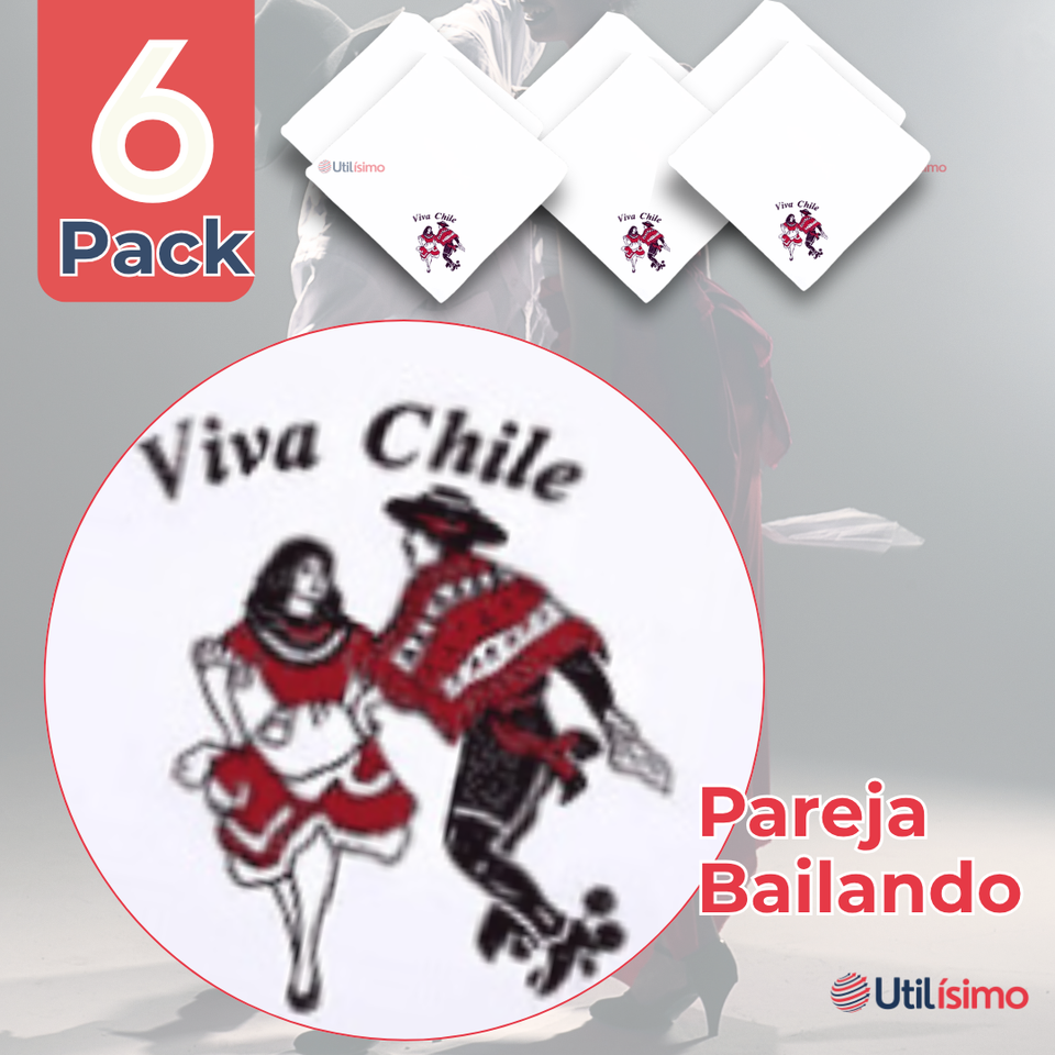 Pack 6 Pañuelos Baile Cueca 36 CM Pareja Baile Fiestas Patrias