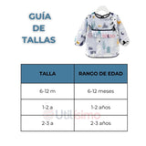 Pack 6 Babero Delantal Impermeable Premium Con Mangas Larga Para Bebe Y Niño