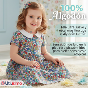 Vestido Manga Corta Floreal Multicolor Verano Niña 2 a 7 años