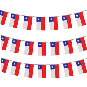 Pack 3 Guirnaldas Decorativas Banderines  Bandera de Chile fechas Patrias