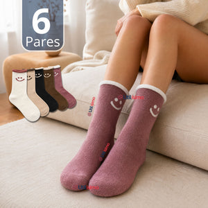 Pack 6 Pares Calcetines Toalla Mujer Polar Surtidos Gruesos