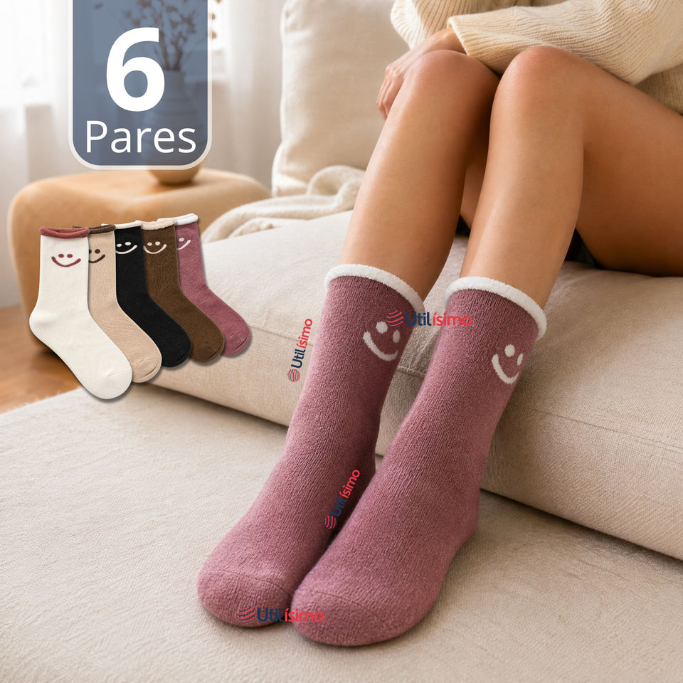 Pack 6 Pares Calcetines Toalla Mujer Polar Surtidos Gruesos