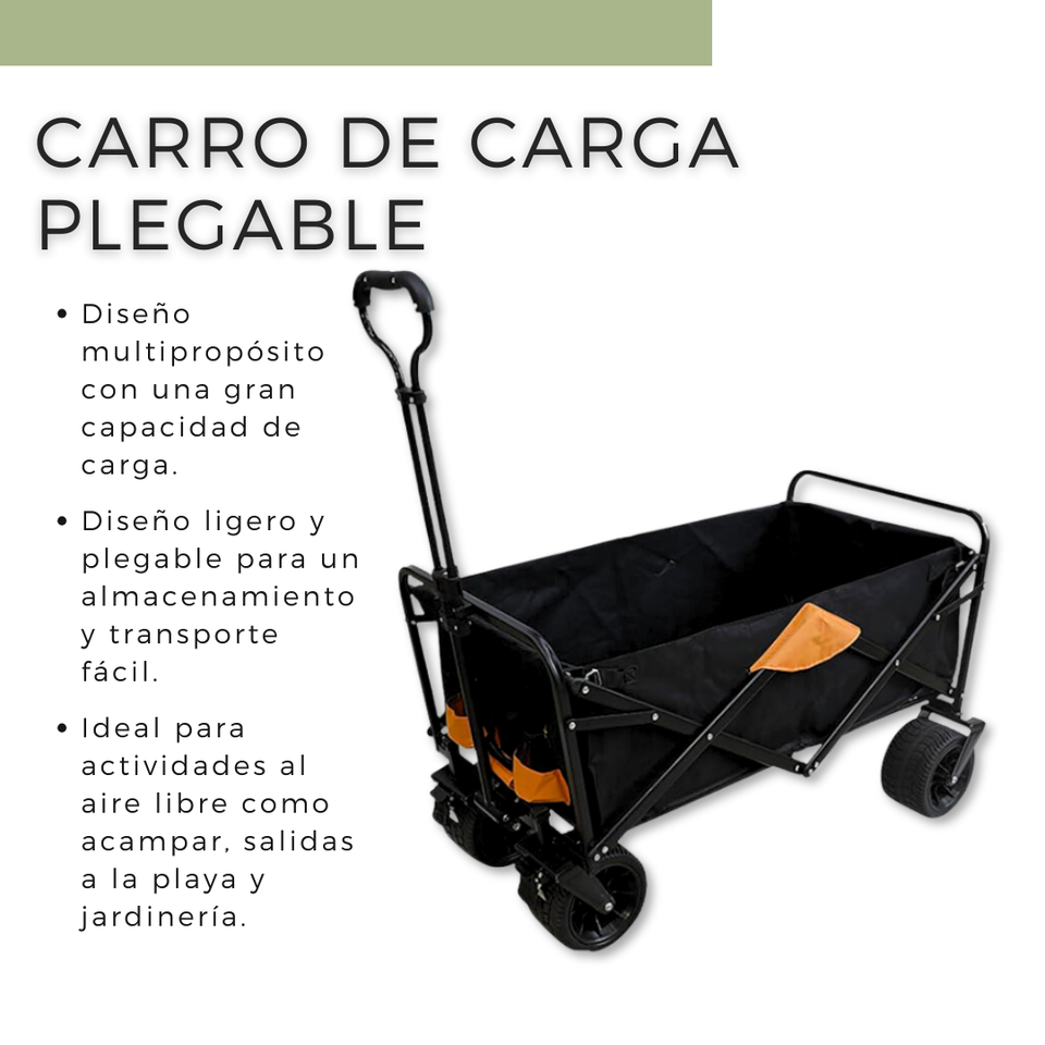 Carro De Carga Plegable Organizador Camping 150 Kg