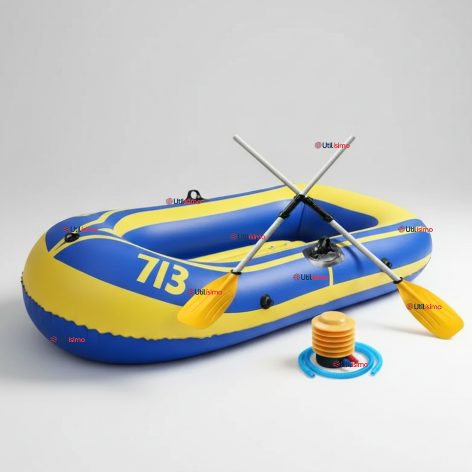 Bote Inflable Kayak + Remos + Bombín + Parches Capacidad 160kg 183x93cm