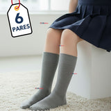 Pack 6 Calcetínes Escolares Corto Bambú Gris Niño y Nina