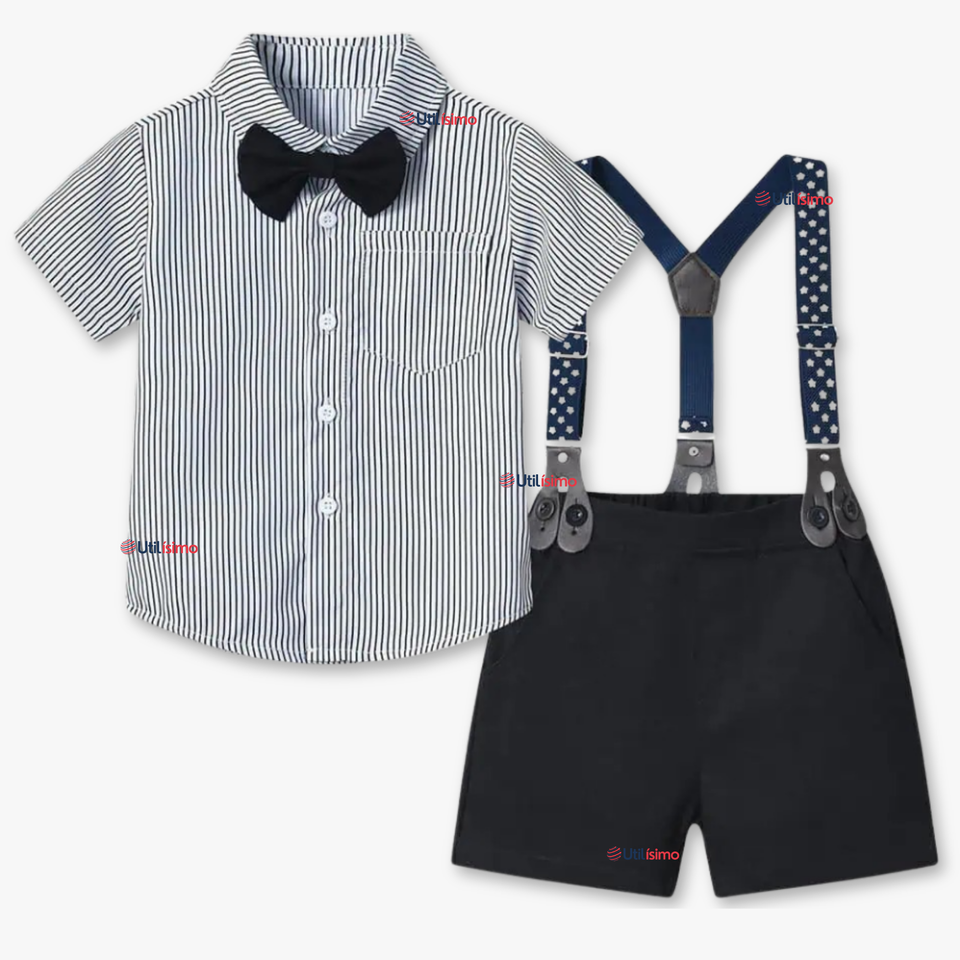 Conjunto de Vestir con Tirantes Camisa Pantalón Corto Algodón