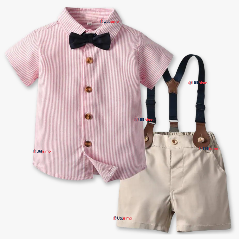 Conjunto de Vestir con Tirantes Camisa Pantalón Corto Algodón