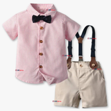 Conjunto de Vestir con Tirantes Camisa Pantalón Corto Algodón