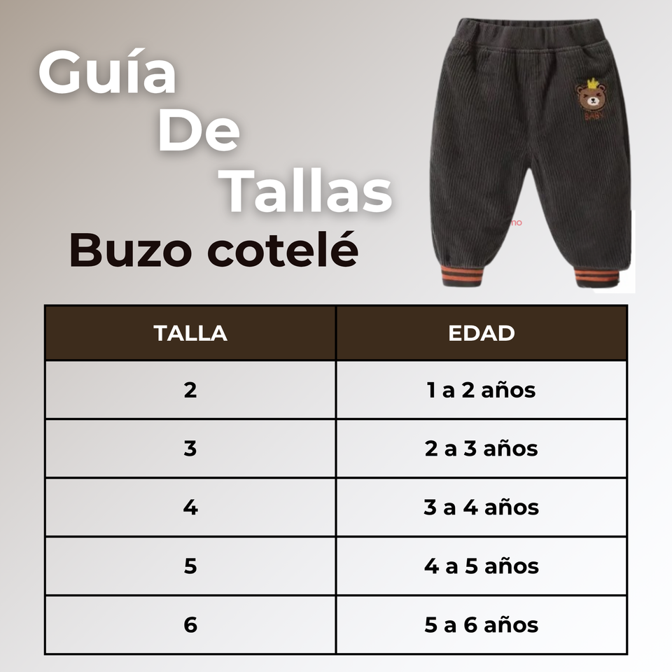 Buzo Cotelé Bebé Niño Forrado en Polar Gris Pantalón