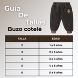 Buzo Cotelé Bebé Niño Forrado en Polar Gris Pantalón
