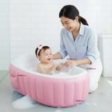 Bañera Inflable Plegable Portátil Para Bebés Con Bomba Aire Niña Rosado