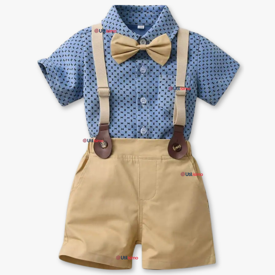 Conjunto de Vestir con Tirantes Camisa Pantalón Corto Algodón