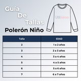 Polerón Estilo Pique Manga Larga Niño 100% Algodón Gris
