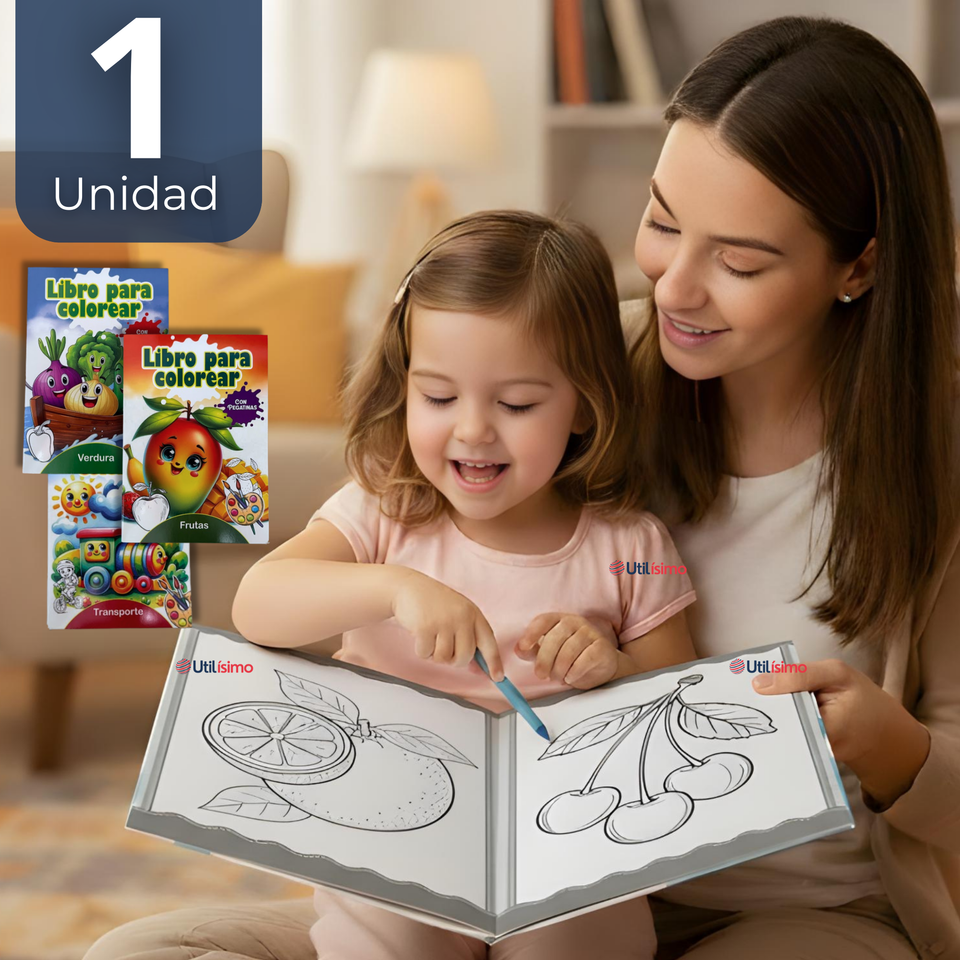Libro Para Colorear Pintar  Educativo Con Stickers Diseños Surtidos
