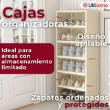 Zapatera Plegable Organizador Apilable 6 Cajones Blanco