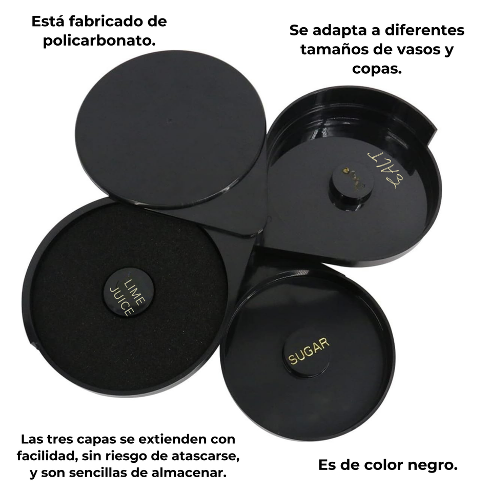 Escarchador De Copas Vasos Orillador Cócteles Micheladas 3 Bandejas