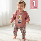 Conjunto 2 Piezas Polerón y Pantalón Buzo 100% Algodón Bebé Niña Tedmimak sweet girl