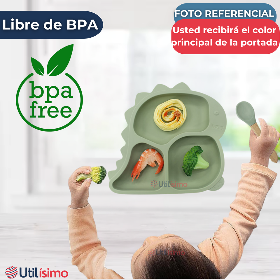 Set De Alimentación Bebé Silicona De Formas 6 Piezas Libre BPA