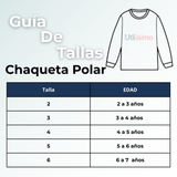 Chaqueta 100% Polar Niño Manga Larga Azul