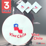 Pack 3 Pañuelos Baile Cueca 45CM Bordado Viva Chile Fiestas Patrias