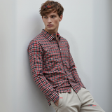 Camisa Huaso Cuadrillé Cuadro Manga Larga 100% Algodón Negro Rojo Casual