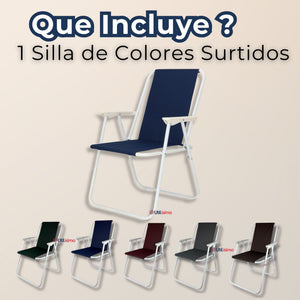 Silla Plegable Portátil Playa Camping Picnic Colores Surtidos