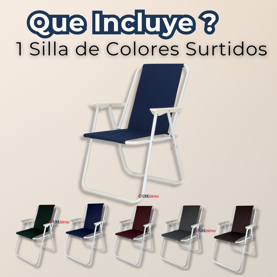 Silla Plegable Portátil Playa Camping Picnic Colores Surtidos