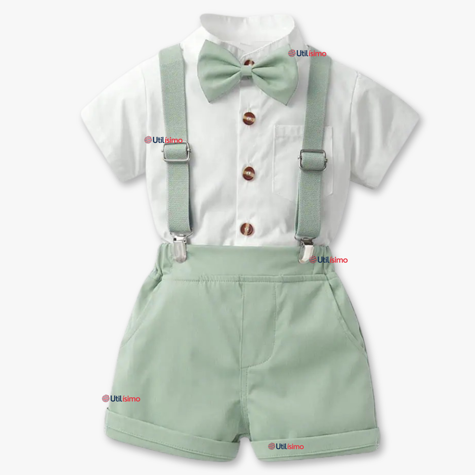 Conjunto de Vestir con Tirantes Camisa Pantalón Corto Algodón