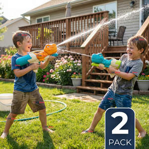 Pack 2 Pistolas Lanza Agua Dinosaurio 35cm 600ml Juguete Colores Surtidos Niño
