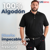Polera Pique Premium 200g Manga Corta 100% Algodón Textura Suave Chemise Negro Hombre