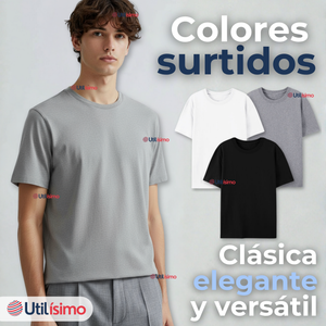 Pack 6 Camisetas Poleras 100% Algodón Básicas Lisa Elástica Hombre Colores Surtidos