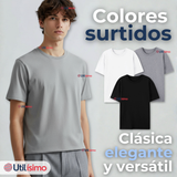 Pack 6 Camisetas Poleras 100% Algodón Básica Lisa Elástica Hombre Colores Surtidos