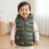 Parka Infantil Con Capucha Sin Manga Bebe Niño