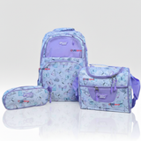 Mochila Escolar Kit Con Estuche y Lonchera 43cm Tela Oxford Niña