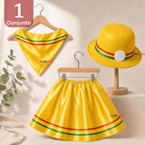 Traje Nortino Niña 3 Piezas Amarillo Baile Típico Fiestas Patrias