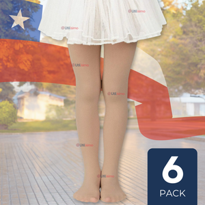 Pack 6 Pantys Primera Capa Ballerina Color Piel Para Niñas Fiestas Patrias