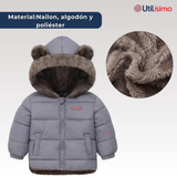 Parka Con Capucha Mangas Larga Niño Grey