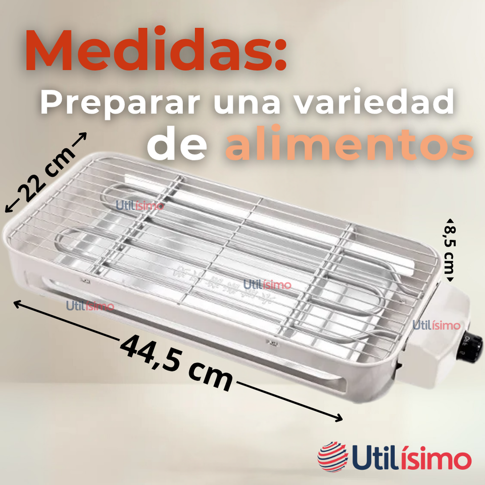 Asador Parrillera 2 En 1 Churrasquera Eléctrica Doble Nivel