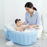 Bañera Inflable Plegable Portátil Para Bebés Con Bomba Aire Niño Azul