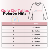 Polerón Cuello Redondo Niña Fucsia Arcoiris