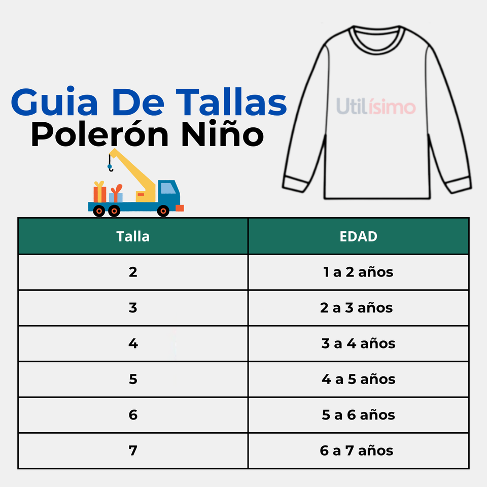 Polerón Algodón Cuello Redondo Niño Azul Claro Grúa