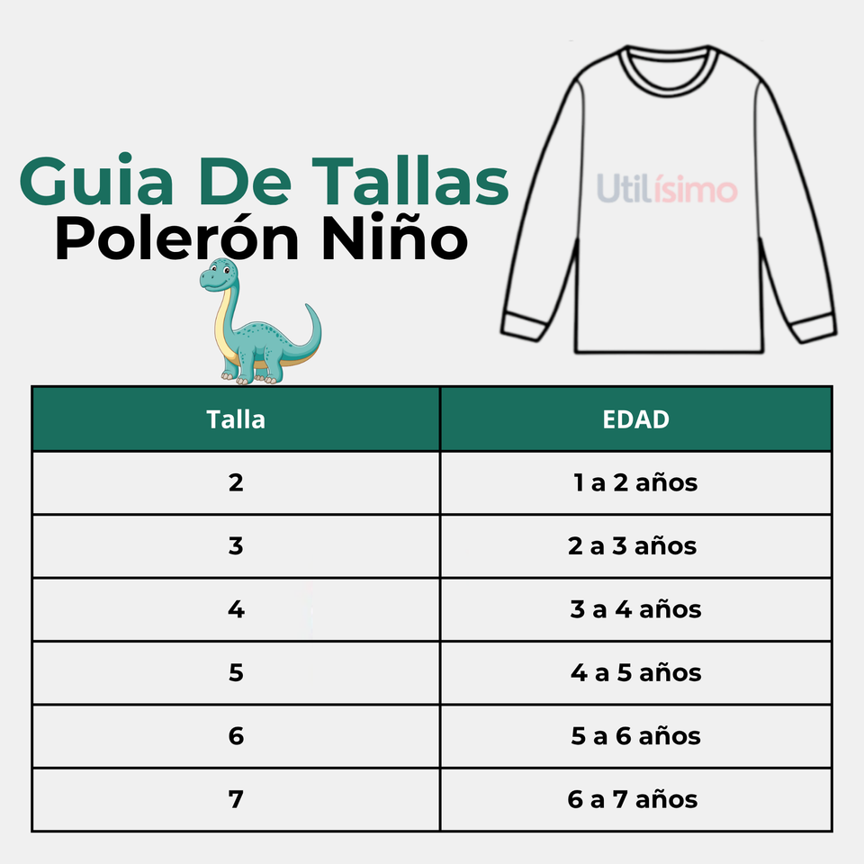 Polerón Algodón Cuello Redondo Niño Blanco Dinosaurio