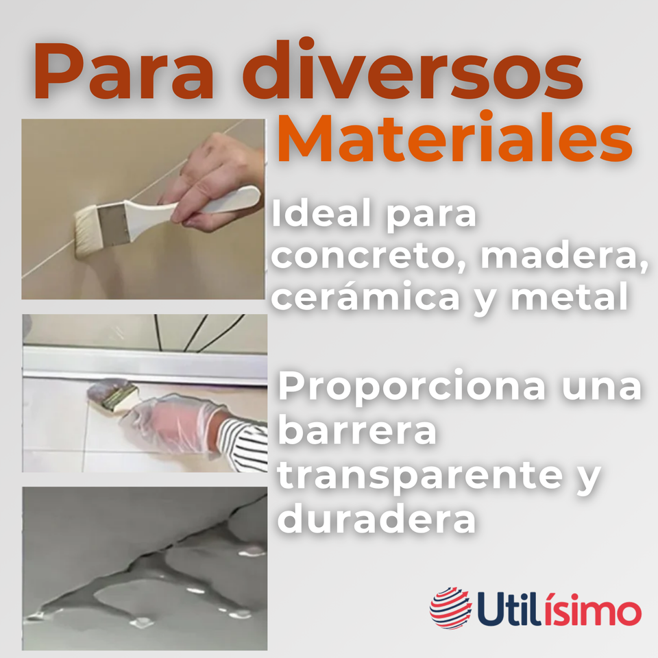 Sellador Adhesivo Transparente Impermeable Tapa Goteras 1Kg No Tóxico