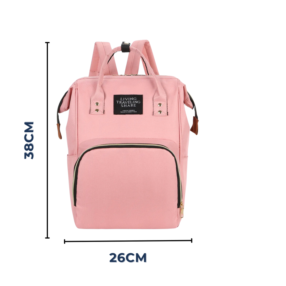 Mochila Maternal Bolso Pañalera Nylon Bebé Diseño Unicolor Térmica e Impermeable