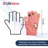 Guantes 16cm Lana Acrílica Niña Estampado Gato Colores Surtidos