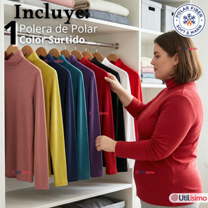 Camiseta Polera Polar Primera Capa Cuello Beatle Manga Larga Colores Surtidos Mujer