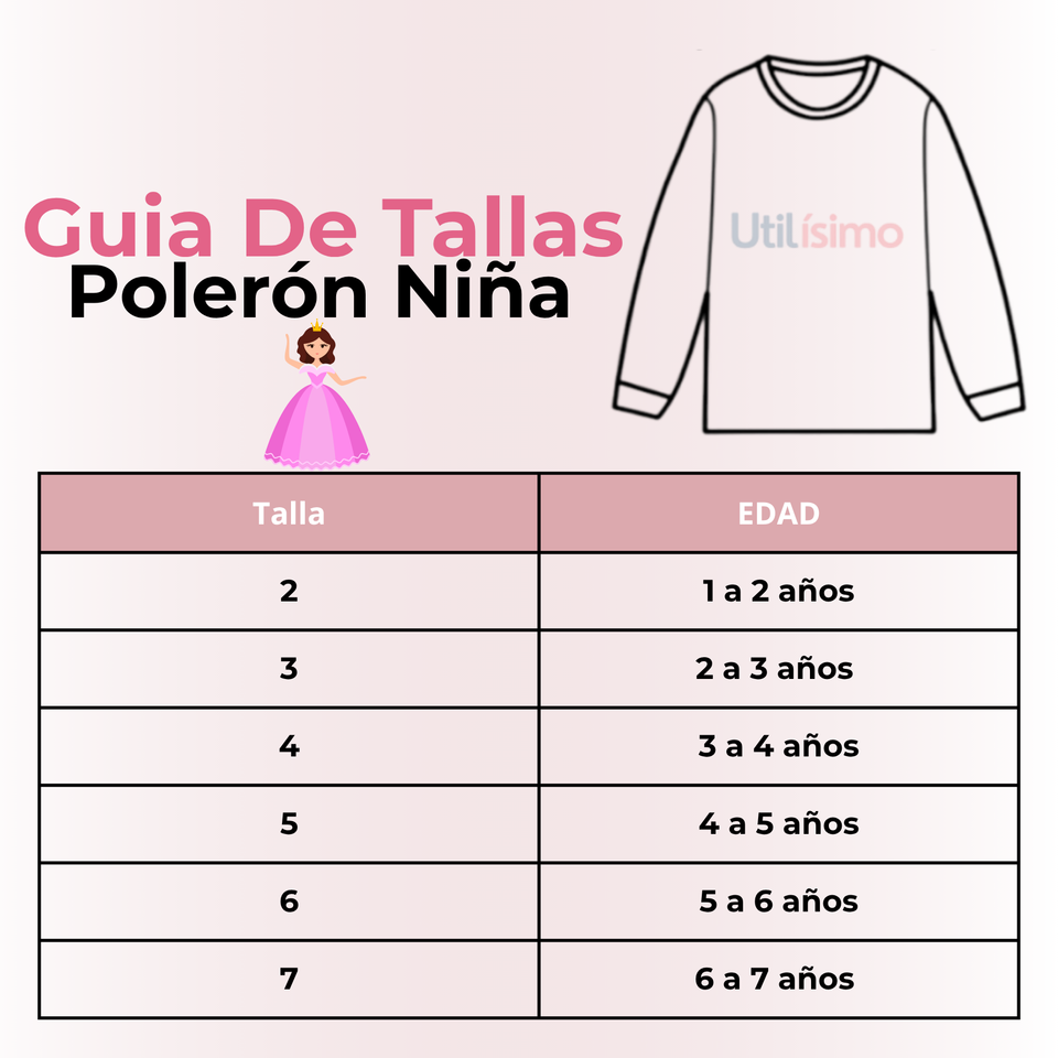 Polerón Algodón Cuello Redondo Niña Gris Princesas
