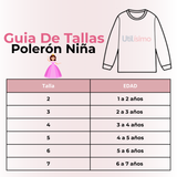 Polerón Algodón Cuello Redondo Niña Gris Princesas